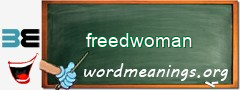 WordMeaning blackboard for freedwoman